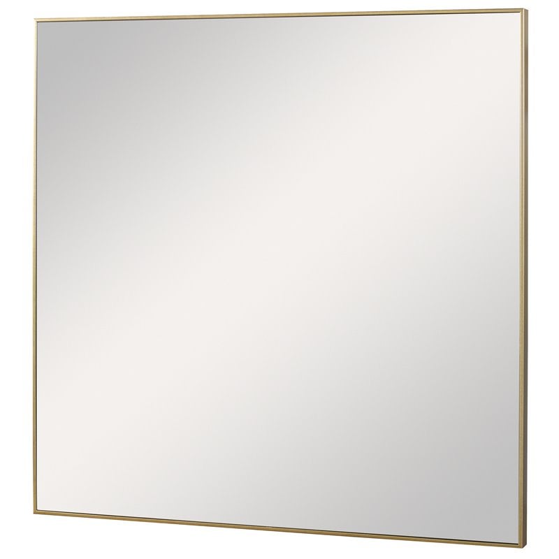 Uttermost Alexo Square Contemporary Plastic and MDF Mirror in Brushed Gold