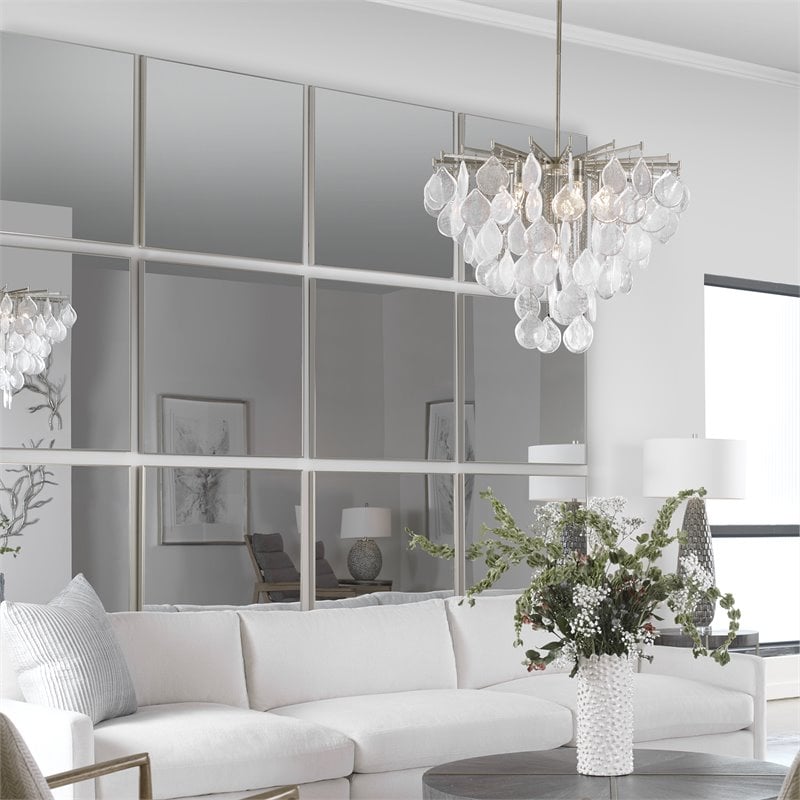 Uttermost Alexo Square Contemporary Plastic and MDF Mirror in Brushed Silver