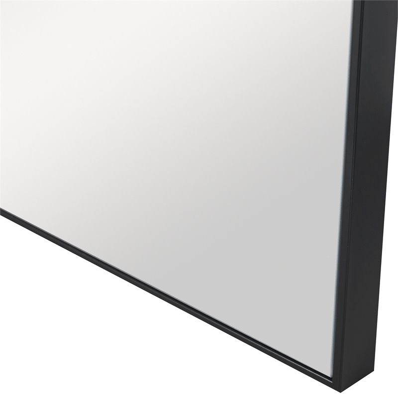 Uttermost Alexo Square Contemporary Plastic and MDF Mirror in Matte Black