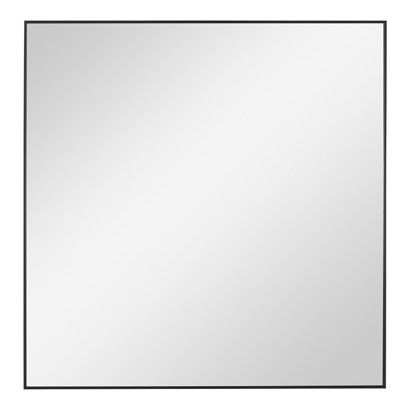 Uttermost Alexo Square Contemporary Plastic and MDF Mirror in Matte Black
