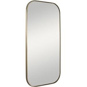 Uttermost Taft Contemporary Stainless Steel Mirror in Antique Brass