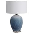 Uttermost Blue Waters Ceramic and Fabric Table Lamp in Light Blue/White