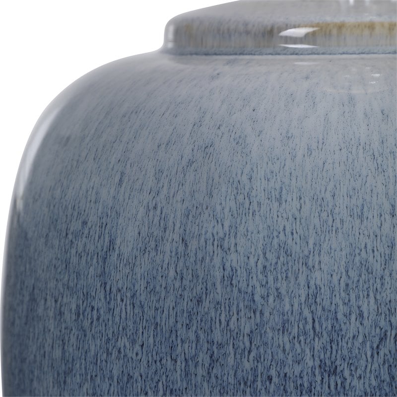 Uttermost Blue Waters Ceramic and Fabric Table Lamp in Light Blue/White
