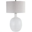 Uttermost Whiteout Mottled Glass and Fabric Table Lamp in Aged White