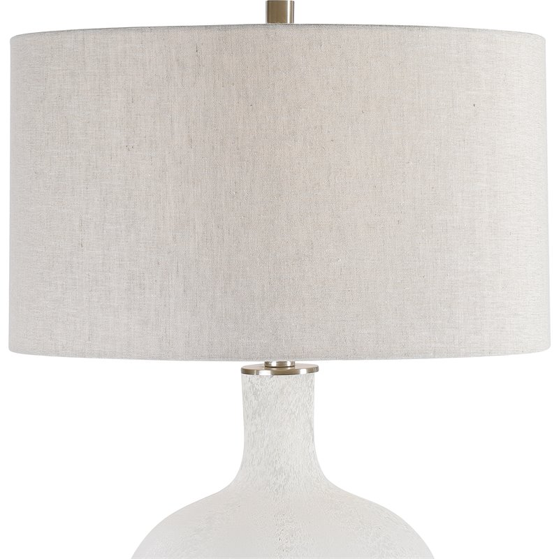 Uttermost Whiteout Mottled Glass and Fabric Table Lamp in Aged White