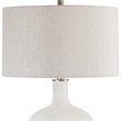 Uttermost Whiteout Mottled Glass and Fabric Table Lamp in Aged White