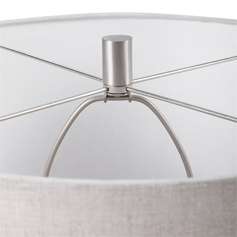 Uttermost Whiteout Mottled Glass and Fabric Table Lamp in Aged White