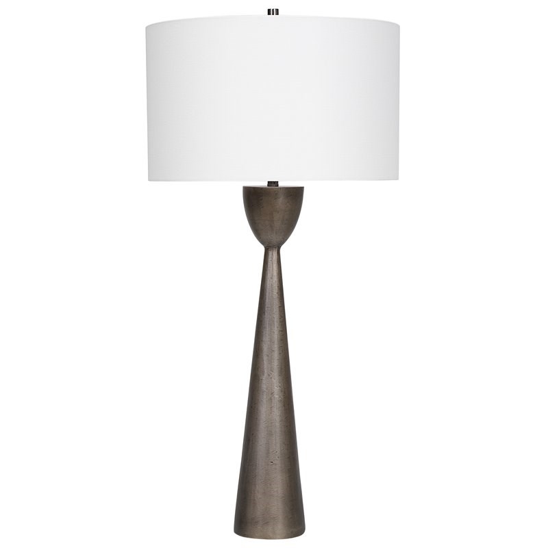 Uttermost Waller Handcrafted Steel and Cast Aluminum Table Lamp in White