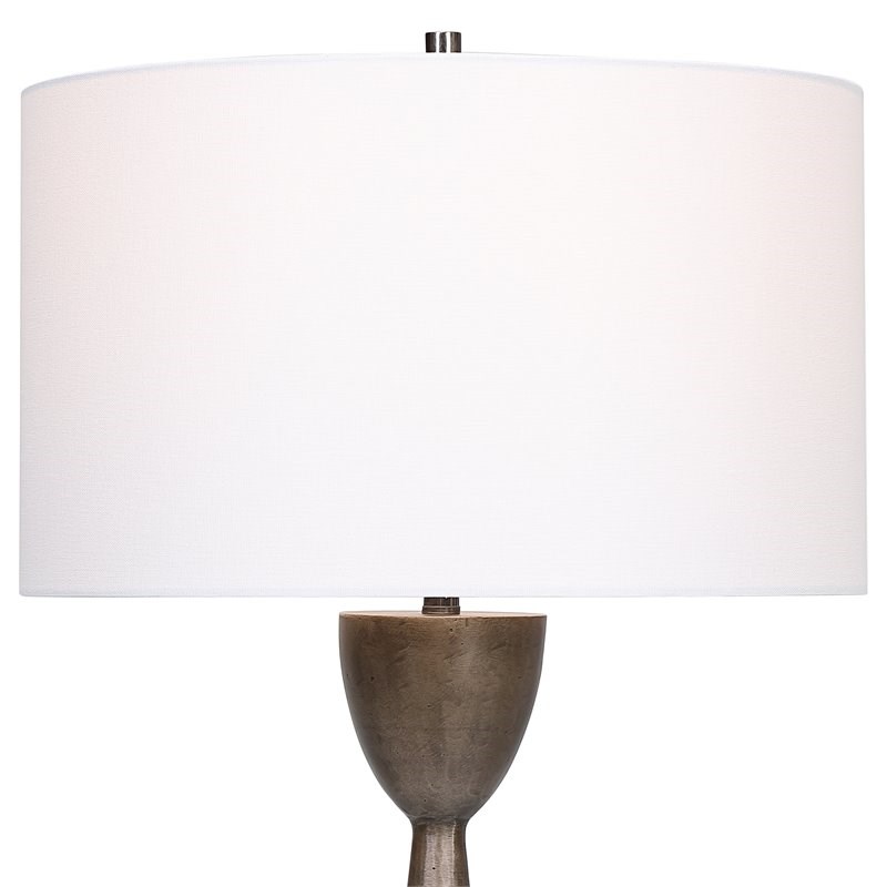 Uttermost Waller Handcrafted Steel and Cast Aluminum Table Lamp in White