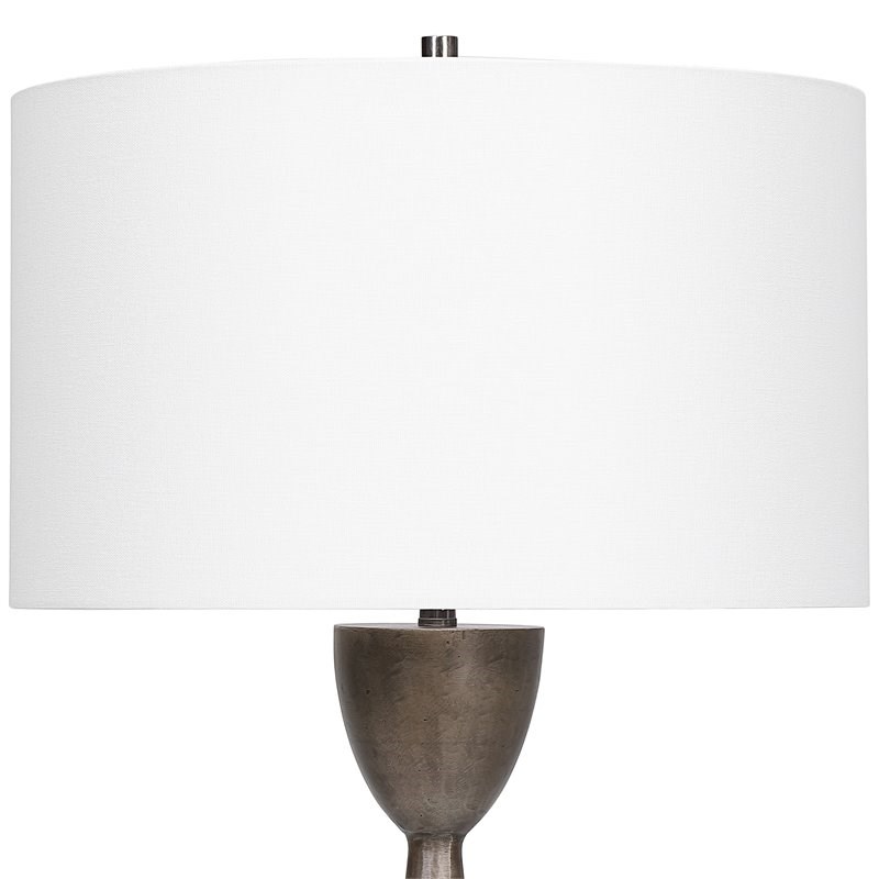 Uttermost Waller Handcrafted Steel and Cast Aluminum Table Lamp in White