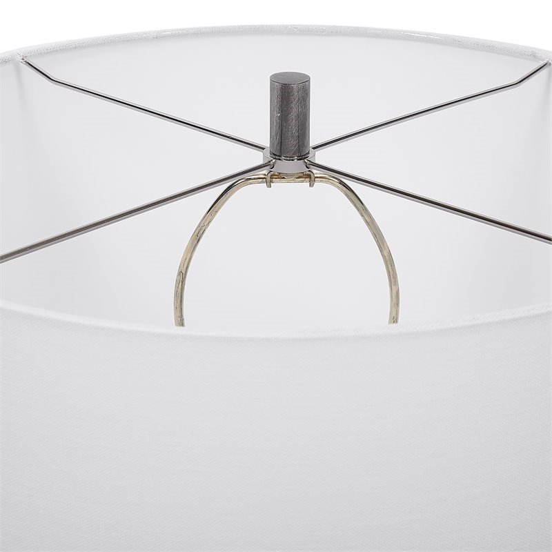 Uttermost Waller Handcrafted Steel and Cast Aluminum Table Lamp in White