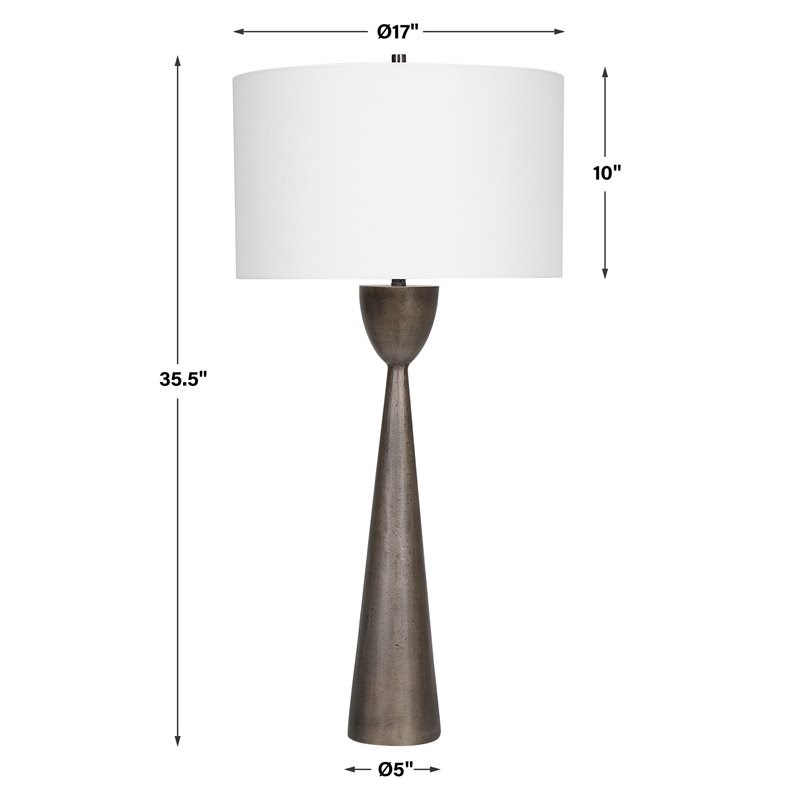 Uttermost Waller Handcrafted Steel and Cast Aluminum Table Lamp in White