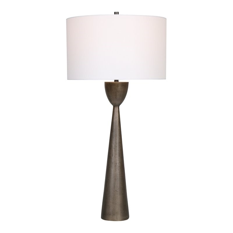 Uttermost Waller Handcrafted Steel and Cast Aluminum Table Lamp in White