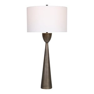 uttermost waller handcrafted steel and cast aluminum table lamp in white