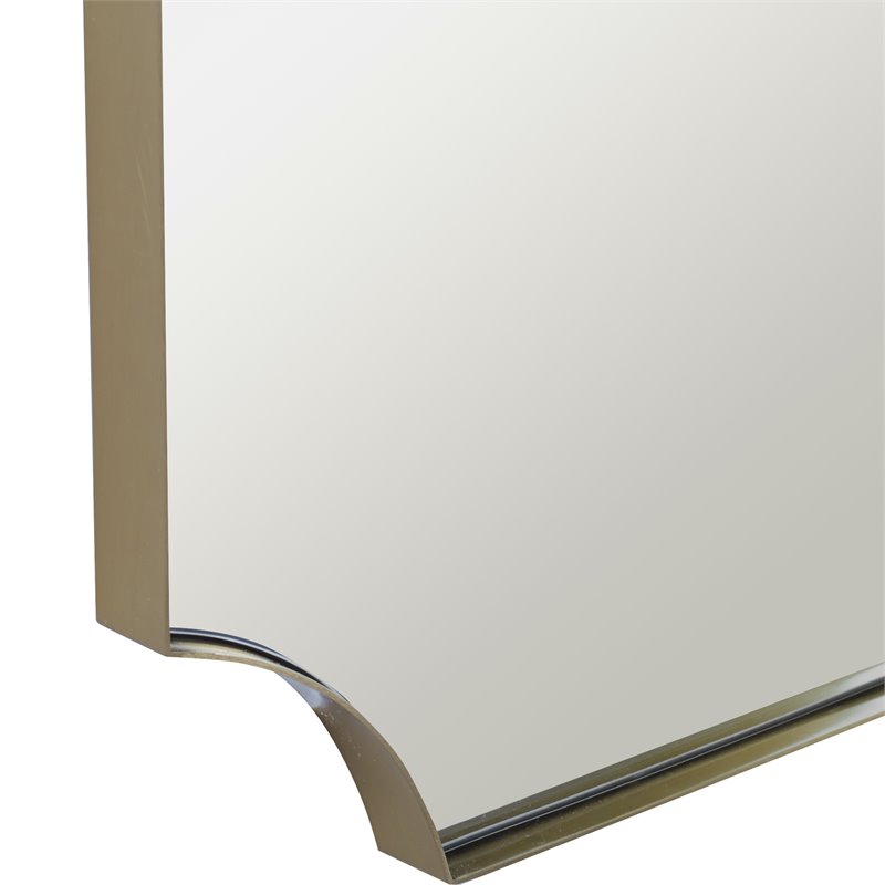 Uttermost Lennox Scalloped Corner Stainless Steel Mirror in Antique brass