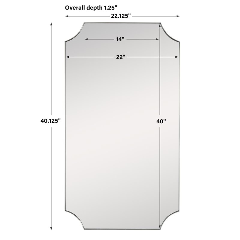 Uttermost Lennox Scalloped Corner Stainless Steel Mirror in Antique brass