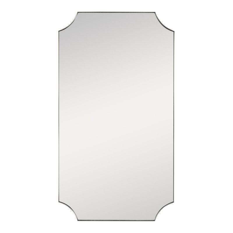 Uttermost Lennox Scalloped Corner Stainless Steel Mirror in Antique brass