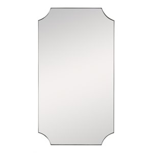 Uttermost Lennox Scalloped Corner Stainless Steel Mirror in Antique brass