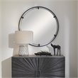 Uttermost Cashel Round Iron Metal and MDF Mirror in Sleek Satin Black
