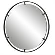 Uttermost Cashel Round Iron Metal and MDF Mirror in Sleek Satin Black