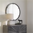 Uttermost Cashel Round Iron Metal and MDF Mirror in Sleek Satin Black