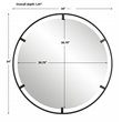 Uttermost Cashel Round Iron Metal and MDF Mirror in Sleek Satin Black