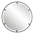 Uttermost Cashel Round Iron Metal and MDF Mirror in Sleek Satin Black