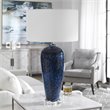 Uttermost Stargazer Steel and Glass Table Lamp in Cobalt Navy/White