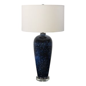 Uttermost Stargazer Steel and Glass Table Lamp in Cobalt Navy/White