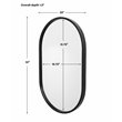 Uttermost Varina Oval Contemporary Iron Metal Mirror in Sleek Satin Black