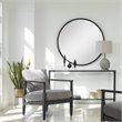 Uttermost Dawsyn Round Iron Metal and MDF Mirror in Aged Black