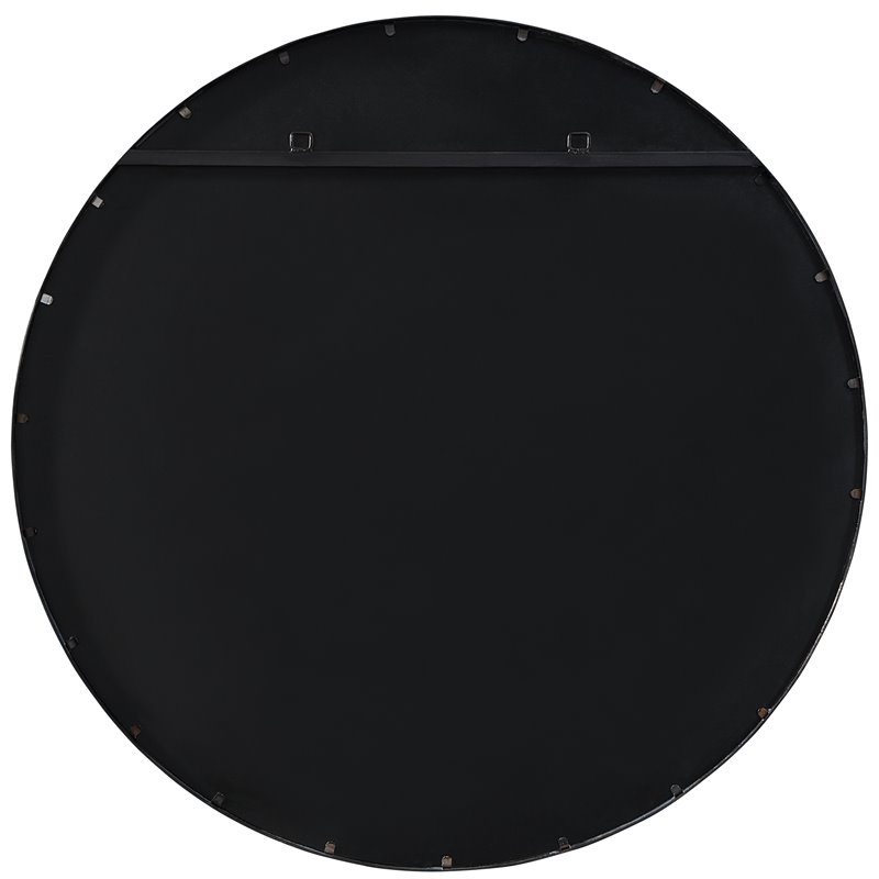 Uttermost Dawsyn Round Iron Metal and MDF Mirror in Aged Black