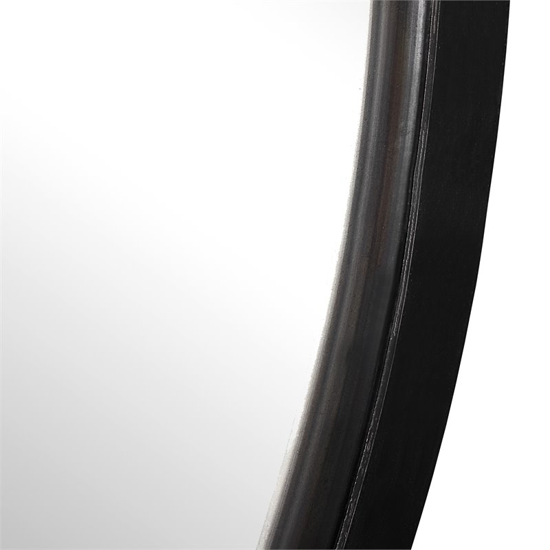 Uttermost Dawsyn Round Iron Metal and MDF Mirror in Aged Black