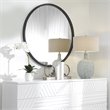 Uttermost Dawsyn Round Iron Metal and MDF Mirror in Aged Black
