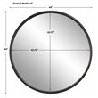 Uttermost Dawsyn Round Iron Metal and MDF Mirror in Aged Black