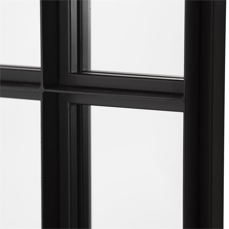 Uttermost Atticus Large Rectangular Iron Metal Mirror in Satin Black