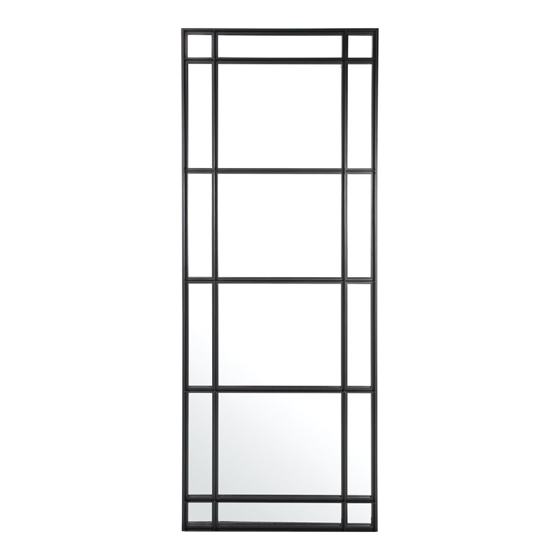 Uttermost Atticus Large Rectangular Iron Metal Mirror in Satin Black