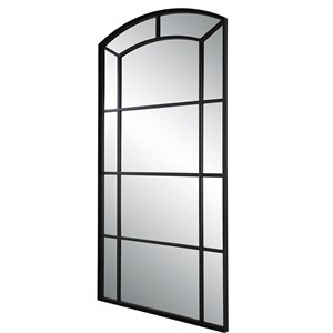 Uttermost Camber Oversized Arch Iron Metal Mirror in Rich Satin Black