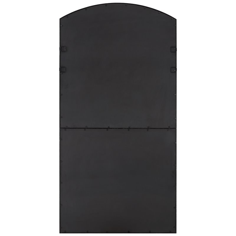 Uttermost Camber Oversized Arch Iron Metal Mirror in Rich Satin Black