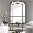Uttermost Camber Oversized Arch Iron Metal Mirror in Rich Satin Black