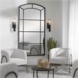 Uttermost Camber Oversized Arch Iron Metal Mirror in Rich Satin Black