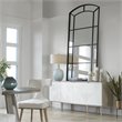 Uttermost Camber Oversized Arch Iron Metal Mirror in Rich Satin Black