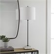 Uttermost Ciara Sleek and Simple Metal Buffet Lamp in White/Satin Black