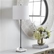 Uttermost Ciara Sleek and Simple Metal Buffet Lamp in White/Satin Black
