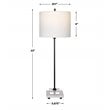 Uttermost Ciara Sleek and Simple Metal Buffet Lamp in White/Satin Black