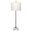 Uttermost Ciara Sleek and Simple Metal Buffet Lamp in White/Satin Black