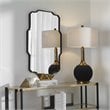 Uttermost Casmus Contemporary Iron Metal Wall Mirror in Matte Black