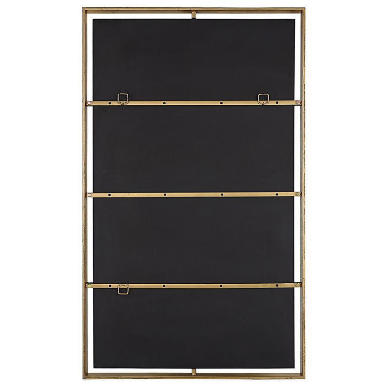 Uttermost Egon Contemporary Iron Metal Wall Mirror in Warm Gold