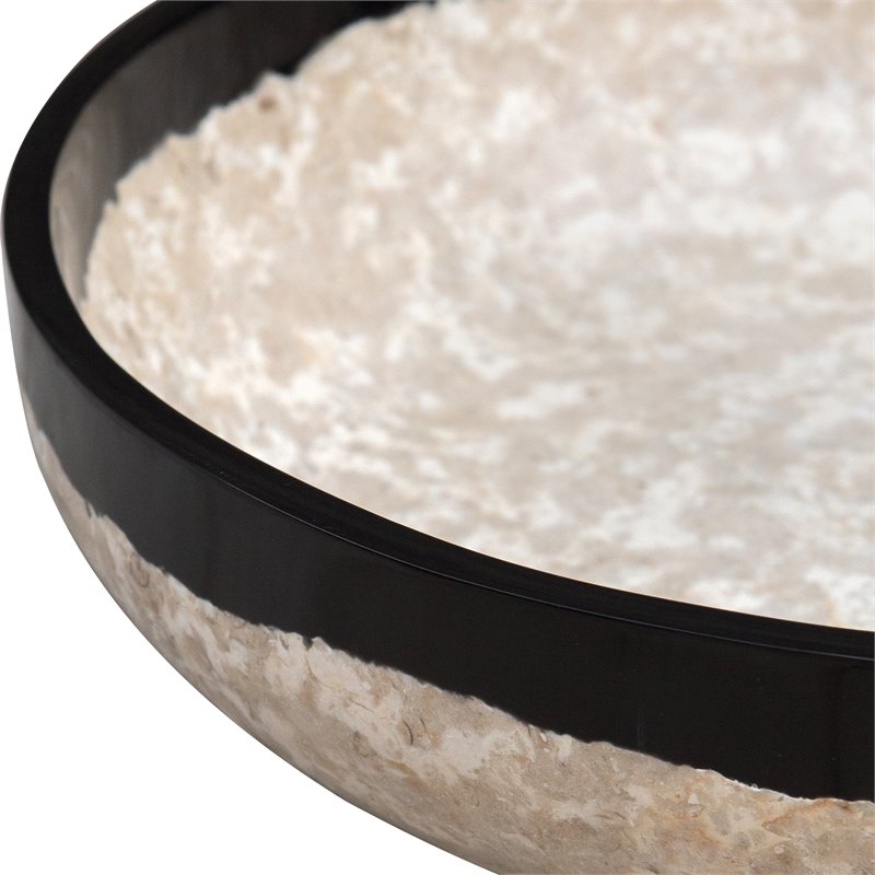 Uttermost Rastia Transitional Resin and Coral Terrazzo Bowl in Beige/Black