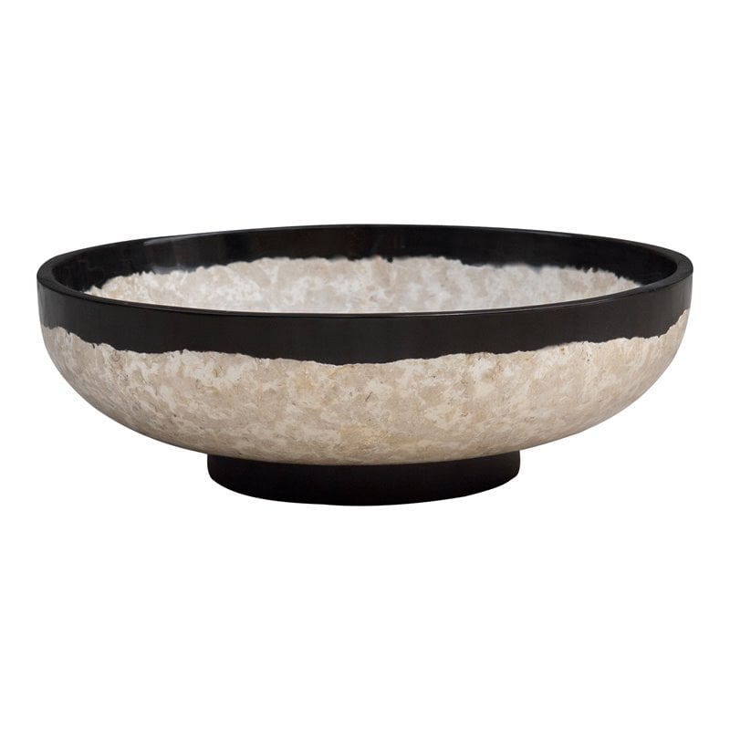 Uttermost Rastia Transitional Resin and Coral Terrazzo Bowl in Beige/Black